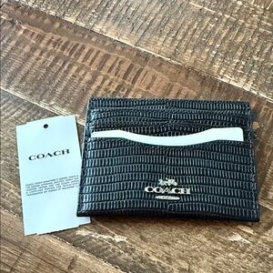 Coach Textured Black Card Holder